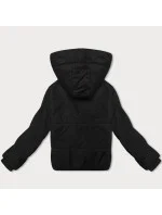 Černá krátká dámská bunda s kapucí J Style (16M9237-392)