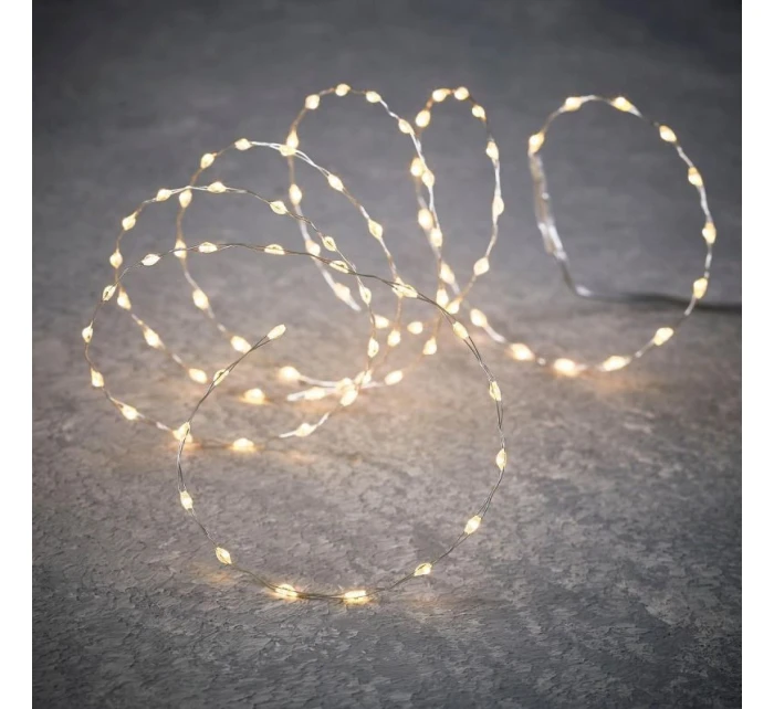 BATERIÍ OVLÁDANÉ DRÁTĚNÉ SVĚTLA GIRLANDA 90 VEDL BÍLÝ BLESK LUCA