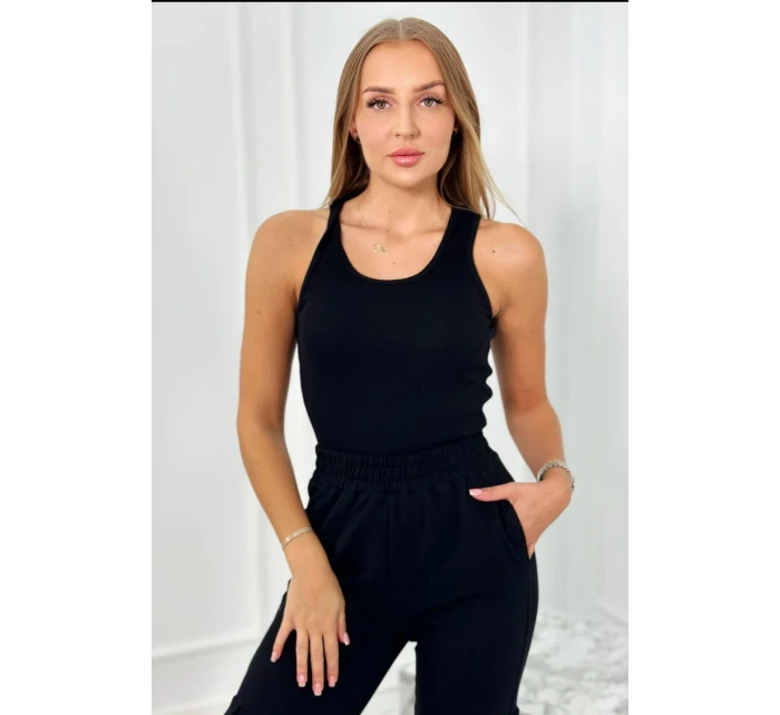 Set 3 v 1 mikina + top + kalhoty černý