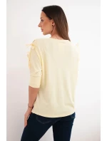 Dámská viskózová blůza se ozdobnými model 21961384 žlutá - K-Fashion
