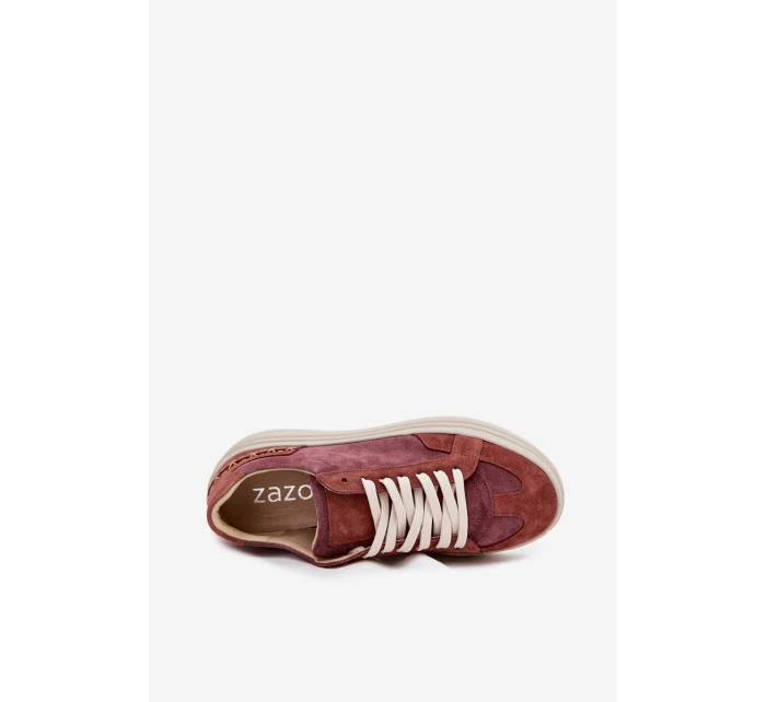 Semišové tenisky na masivní platformě model 21708711 Fialové - Zazoo Semišové tenisky na masivní platformě model 21708711 Fialové - Zazoo