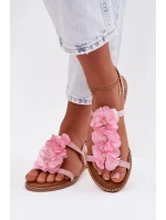 Dámské sandály Ploché S Ozdobnými Růžové model 21961058 - Boto