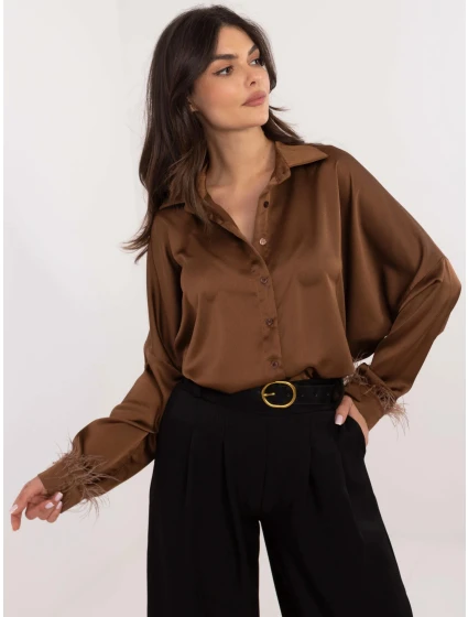 Dámská košile DHJ KS 16879.37 Tmavě hnědá - FPrice