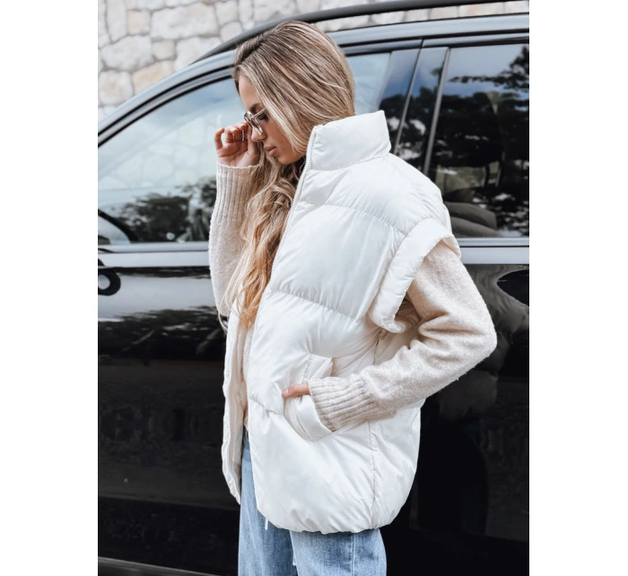 Dámská prošívaná vesta NIMIA ecru FashionStreet TY3250