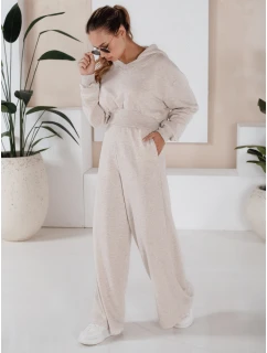 Dámský komplet širokých kalhot a mikiny MINALIA beige FashionStreet AY0917