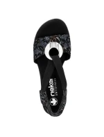 Pohodlné černé sandály Rieker W RKR679