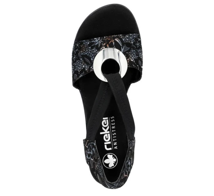 Pohodlné černé sandály Rieker W RKR679