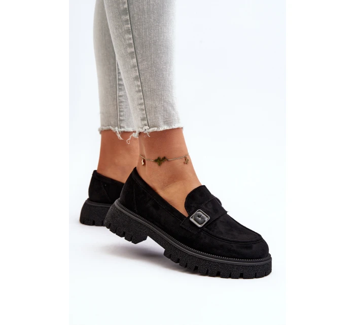 Dámské mokasíny s černým páskem model 21649216 - VINCEZA