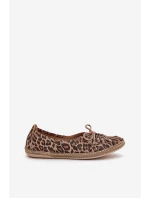 Ploché baleríny z přírodní kůže leopardí model 21686530 hnědé - Zazoo