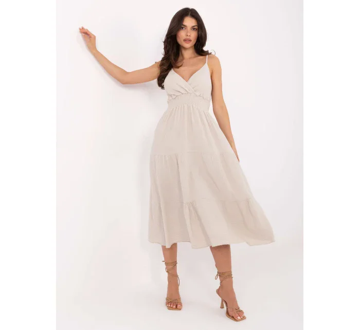 Šaty MI SK 62200.76 béžové Šaty MI SK 62200.76 béžové