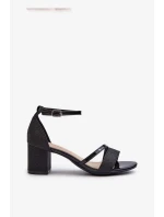 Třpytivé dámské sandály na nízkém podpatku černé Ploemis Třpytivé dámské sandály na nízkém podpatku černé Ploemis