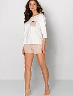 Dámské pyžamo Ella béžové - Momenti Per Me