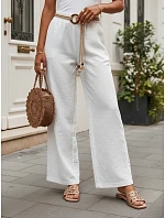Dámské kalhoty s širokými nohavicemi, bílé, FashionStreet UY3070 Dámské kalhoty s širokými nohavicemi, bílé, FashionStreet UY3070
