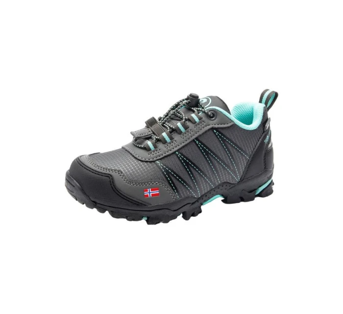 Trollkids Kids Trolltunga Hiker Low anthracite/mint nepromokavé turistické boty pro chlapce/dívky (155-609)
