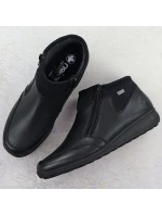 Dámské kožené nepromokavé pohodlné boty černé model 21905394 - Rieker