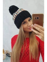 Dámská čepice Ellen s bambulí K325 černá Dámská čepice Ellen s bambulí K325 černá