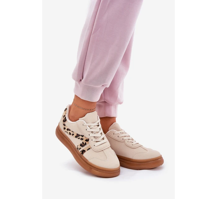 Dámské Sneakersy Na Platformě Pantherka Béžové Totter