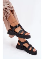 Dámské Sandály Eko Kůže S Přezkami Černé model 21699627 - Boto Dámské Sandály Eko Kůže S Přezkami Černé model 21699627 - Boto