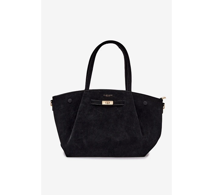 Shopper kabelka z imitace semiše Černá Nellia