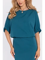 šaty s rozparkem na zádech  modré model 22040511 - Moe