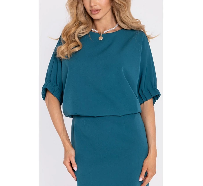 šaty s rozparkem na zádech  modré model 22040511 - Moe