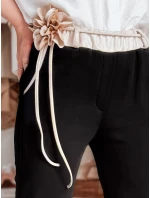 Dámské ležérní kalhoty s motýlem a květinami LEGISSA black FashionStreet UY2405