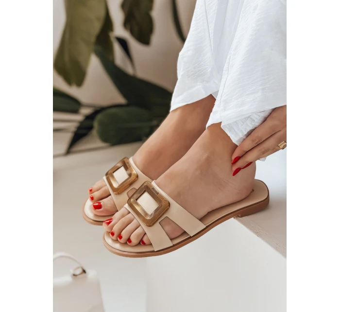 Dámské žabky GLAMSTEP beige FashionStreet ZY0929