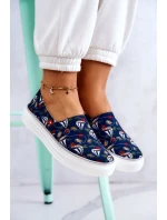 Dámské tenisky nazouvací Memory Foam Big Star JJ276016 Námořnická modrá