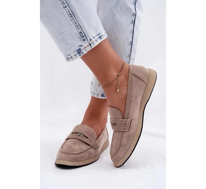 Dámské mokasíny z imitace semiše Vinceza Béžové