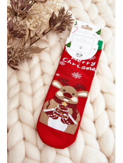 Dámské vánoční ponožky s červenými soby