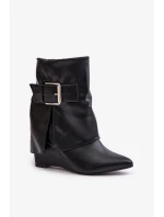 Boty na klínovém podpatku model 203528 Step in style Boty na klínovém podpatku model 203528 Step in style