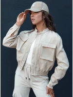 Dámská bunda bomber PRIEV béžová FashionStreet TY4306 Dámská bunda bomber PRIEV béžová FashionStreet TY4306