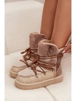 Dámské sněhové boty s kožíškem DFSH370012 Béžová - DFranklin Dámské sněhové boty s kožíškem DFSH370012 Béžová - DFranklin
