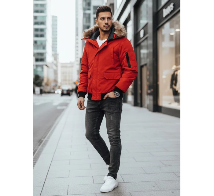 FashionStreet červená pánská zimní bunda TX2875
