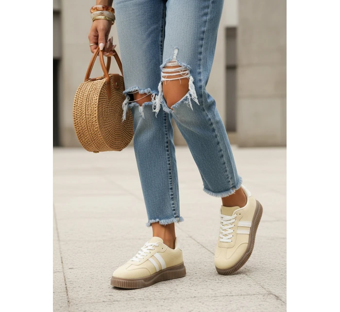 Dámské tenisky na silné podrážce žluté FashionStreet ZY1400 Dámské tenisky na silné podrážce žluté FashionStreet ZY1400