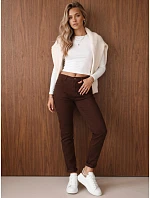 Džíny dámské mom fit s vysokým pasem hnědé FashionStreet UY3266 Džíny dámské mom fit s vysokým pasem hnědé FashionStreet UY3266