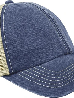 Beechfield B 672 6 panelová kšiltovka Vintage Trucker 53.0672 vintage denim/stone