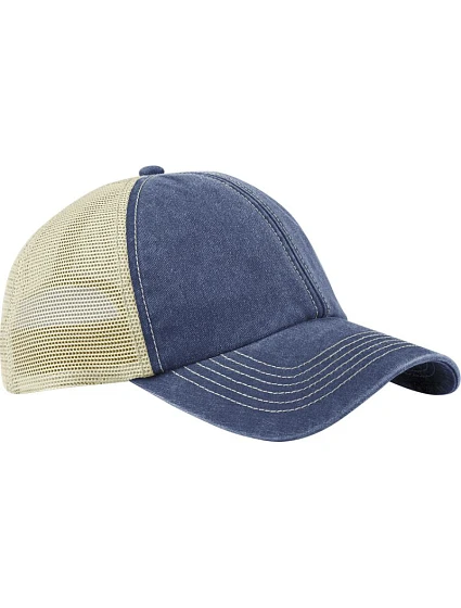 Beechfield B 672 6 panelová kšiltovka Vintage Trucker 53.0672 vintage denim/stone Beechfield B 672 6 panelová kšiltovka Vintage Trucker 53.0672 vintage denim/stone