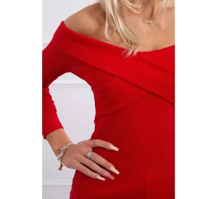 Halenka s výstřihem do V červená Halenka s výstřihem do V červená