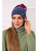 Fleecová čepice Dolores K303 denim+růžová+tmavě fialová Fleecová čepice Dolores K303 denim+růžová+tmavě fialová