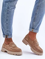 Dámské semišové polobotky s ozdobou Bežové Rosefalls