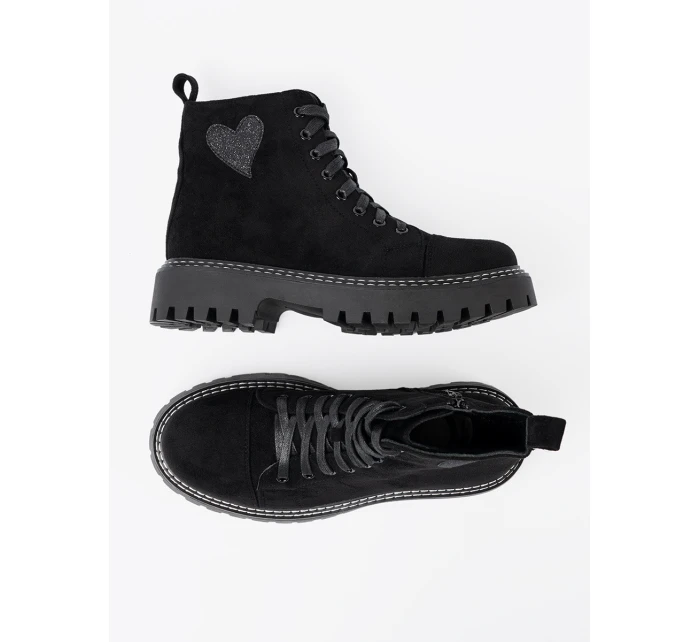 Praktické dámské černé kotníčkové boty platforma Praktické dámské černé kotníčkové boty platforma