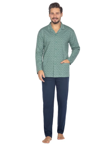 Pyžamo Regina 463 dlouhé/r 2XL-3XL L24 pánské rozepínací