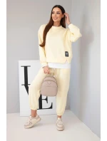 Dámská souprava s volná mikina a tepláky žlutý model 21808625 - K-Fashion Dámská souprava s volná mikina a tepláky žlutý model 21808625 - K-Fashion