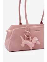 Kabelka z imitace semiše s přívěskem růžová model 22111596 - Flora&Co