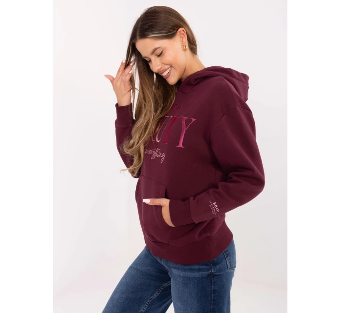 Mikina D10608BC02802A4NO maroon Mikina D10608BC02802A4NO maroon