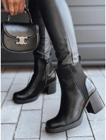 BLACKOUT černá FashionStreet dámské kozačky na podpatku ZY0519