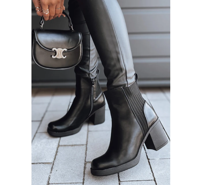 BLACKOUT černá FashionStreet dámské kozačky na podpatku ZY0519