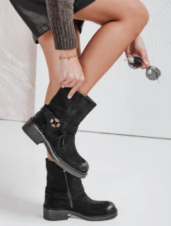 Dámské černé semišové kozačky FashionStreet ZY1097