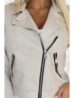 Semišové s dlouhými rukávy a zipy světle béžové model 21290283 - numoco basic